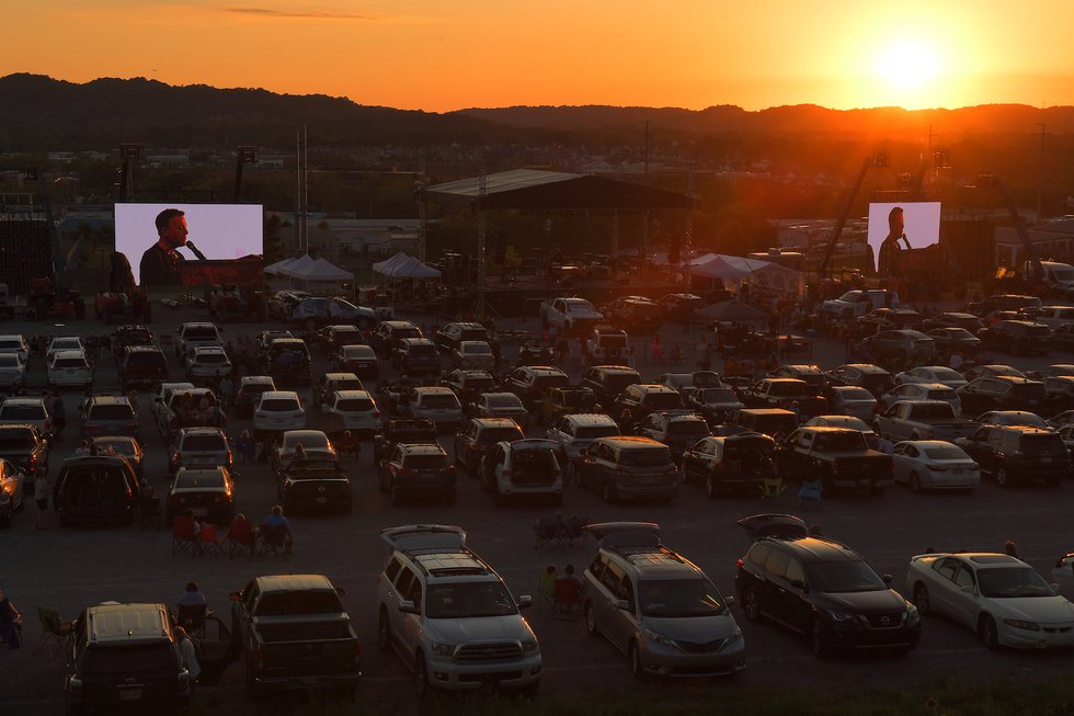 Michael W. Smith performs at his drive-in concert in Franklin, TN on May 30, 2020.JPG