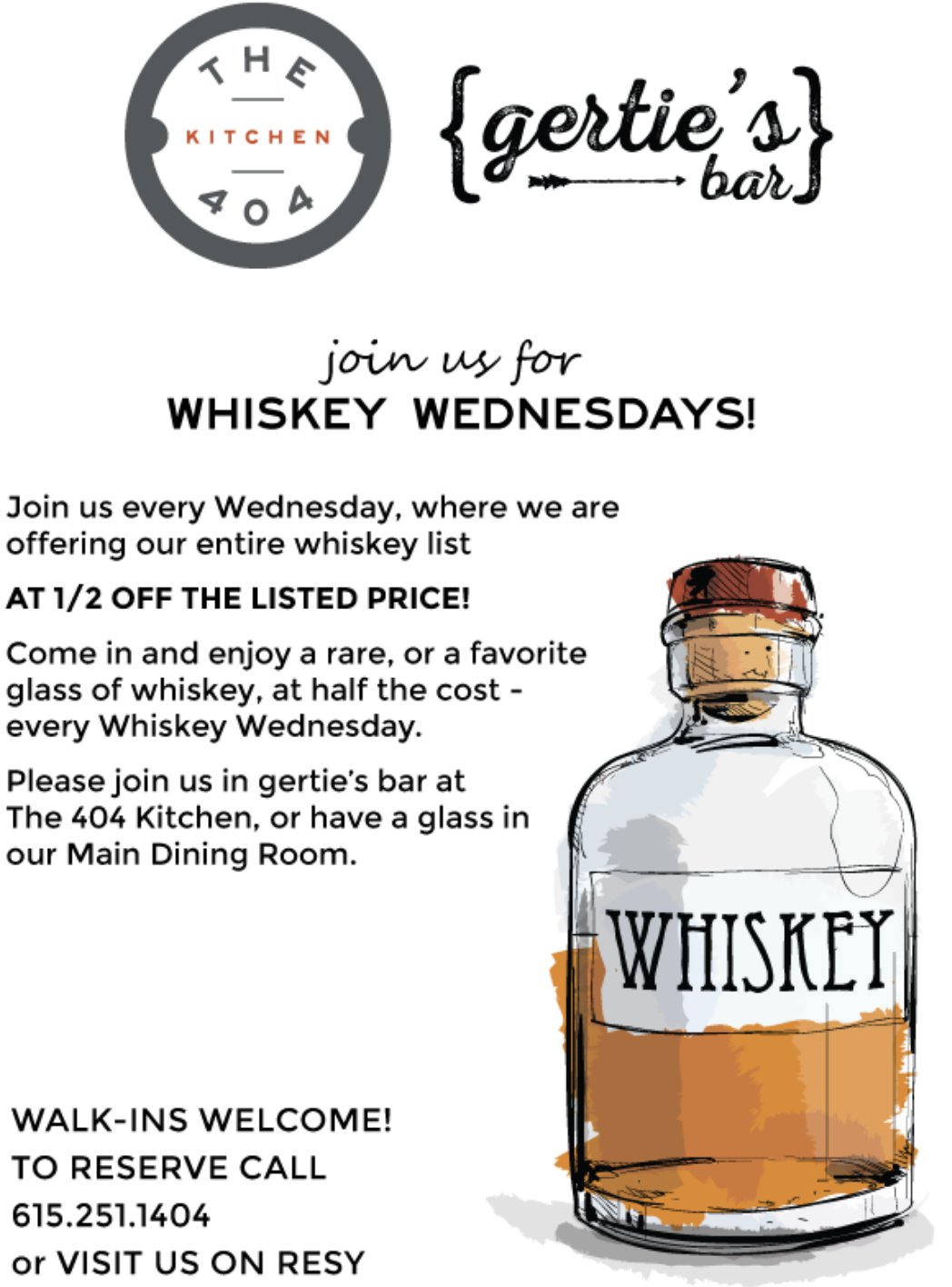 Whiskey Wednesday At Gerties Bar At The 404 Kitchen Nashville Lifestyles